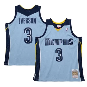 Allen Admirable Iverson Memphis Grizzlies 2009/10 Hardwood Classics Swingman Jersey Light Blue