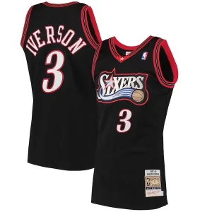 Allen Iverson Captivant Philadelphia 76ers 1997/98 Hardwood Classics Authentic Jersey Black