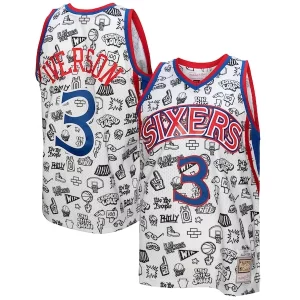 Allen Iverson Personalisable Philadelphia 76ers 1996/97 Swingman Jersey White