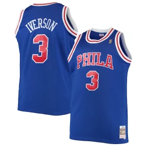 Allen Iverson Philadelphia 76ers 1996/97 Big & Tall Hardwood Classics Swingman Jersey Royal/Black/Red/White Dashing