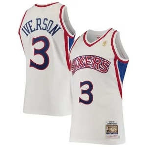 Allen Iverson Philadelphia 76ers 1996/97 Exceptionnel Hardwood Classics Authentic Jersey White