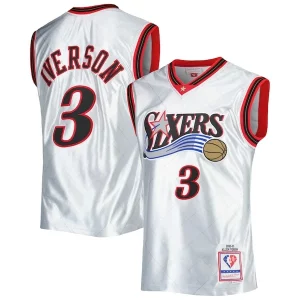 Allen Iverson Philadelphia 76ers 2000/01 Distingué Hardwood Classics 75th Anniversary Swingman Jersey Platinum