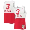Allen Iverson Philadelphia 76ers 2003/2004 Hardwood Classics Swingman Jersey Refiné White/Red