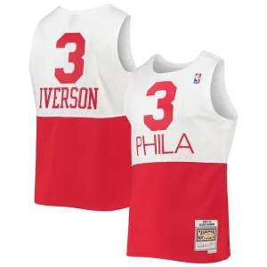 Allen Iverson Philadelphia 76ers 2003/2004 Hardwood Classics Swingman Jersey Refiné White/Red