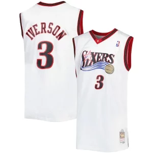 Allen Iverson Philadelphia 76ers Big & Confortable Tall Hardwood Classics 1996/97 Swingman Jersey White/Black/Red/Royal