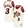Allen Iverson Philadelphia 76ers Chainstitch Swingman Jersey Cream Splendide