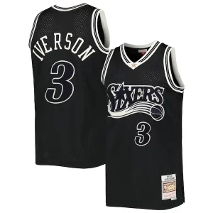 Allen Iverson Philadelphia 76ers Dashing Hardwood Classics Off Court Swingman Jersey Black