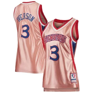 Allen Iverson Philadelphia 76ers Women's 75th Anniversary Refiné Rose Gold 1996 Swingman Jersey Pink