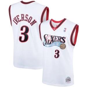 Allen Iverson Philadelphia Éclatant 76ers Hardwood Classics Swingman Jersey White/Royal