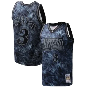 Allen Iverson Philadelphia Splendide 76ers Hardwood Classics 1997/98 Tie Dye Swingman Jersey Black