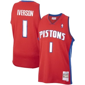 Allen Magnifique Iverson Detroit Pistons 2008/09 Hardwood Classics Swingman Jersey Red