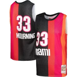 Alonzo Bold Mourning Miami Heat Hardwood Classics 2005/06 Split Swingman Jersey Black/Red
