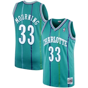 Alonzo Mourning Charlotte Hornets 1992/93 Hardwood Premium Classics Swingman Jersey Teal