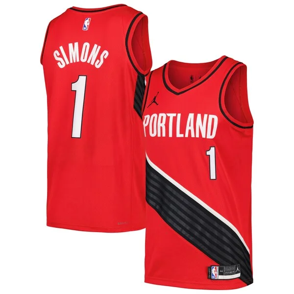 Anfernee Simons Portland Incontournable Trail Blazers Jordan Brand Swingman Player Jersey Statement Edition Red/Black