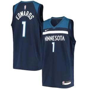 Anthony Edwards Minnesota Timberwolves Nike Youth 2020/21 Swingman Jersey Icon Edition Navy Exceptionnel
