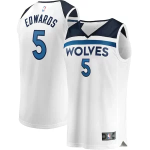 Anthony Edwards Minnesota Timberwolves Youth Fast Break Replica Player Jersey Association Edition White Sophistiqué