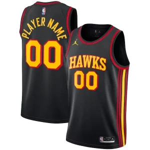 Atlanta Hawks Jordan Brand Stylish Swingman Custom Jersey Statement Edition Black