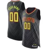 Atlanta Hawks Nike Moderne Authentic Custom Jersey Black Icon Edition