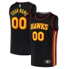 Atlanta Hawks Youth Custom Haut de gamme Fast Break Replica Jersey Black Statement Edition