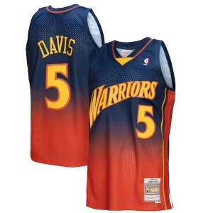 Baron Davis Golden State Warriors 2006/07 Hardwood Classics Charming Fadeaway Swingman Player Jersey Navy/Orange