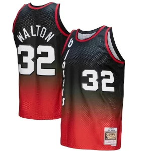 Bill Walton Classique Portland Trail Blazers 1976/77 Hardwood Classics Fadeaway Swingman Player Jersey Red/Black