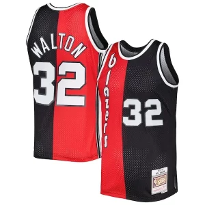 Bill Walton Portland Trail Blazers Hardwood Classics 1976/77 Split Swingman Tendance Jersey Red/Black