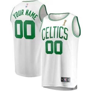 Boston Celtics 2024 NBA Finals Champions Custom Fast Break Jersey White Association Exclusif Edition