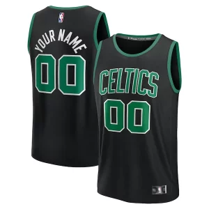 Boston Celtics Youth Custom Fast Break Jersey Black Statement Commémoratif Edition/Kelly Green/White