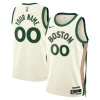 Boston Celtics Nike Unisex 2023/24 Custom Swingman Jersey White City Edition Haut de gamme
