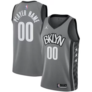Brooklyn Nets Jordan Brand Swingman Custom Jersey Statement Edition Gray Incontournable