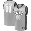 Brooklyn Nets Youth Custom Fast Incontournable Break Replica Jersey Gray Statement Edition