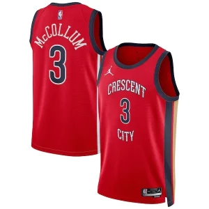 CJ McCollum New Orleans Pelicans Distingué Jordan Brand Unisex Swingman Jersey Statement Edition Red