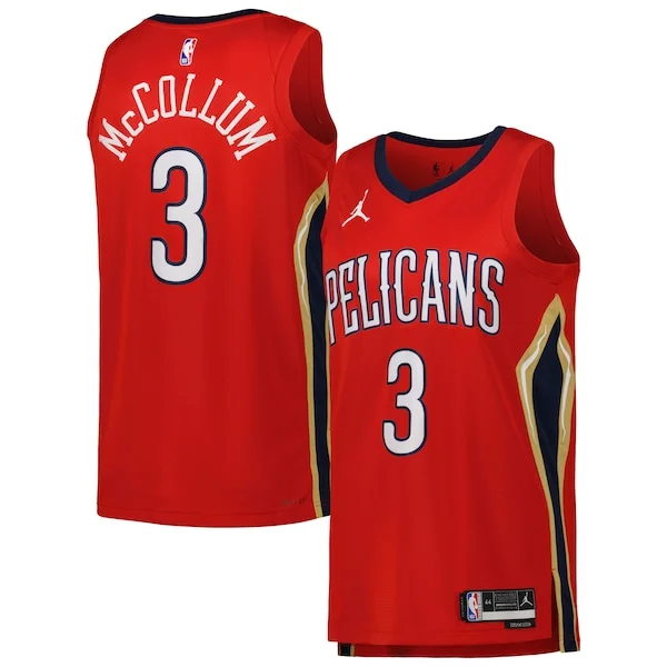 CJ McCollum New Orleans Pelicans Jordan Brand Unisex Captivant Swingman Jersey Statement Edition Red