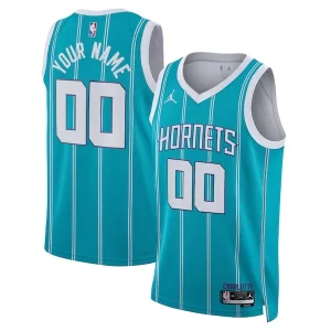 Charlotte Hornets Jordan Brand Notable Unisex Swingman Custom Jersey Teal Icon Edition