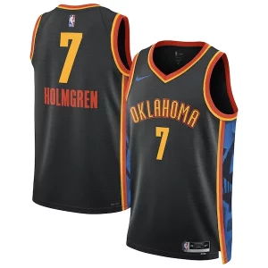 Chet Holmgren Oklahoma City Thunder Nike Unisex Magnifique 2024/25 Swingman Player Jersey City Edition Black