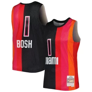 Chris Bosh Miami Heat Hardwood Classics 2011/12 Split Tendance Swingman Jersey Black/Red