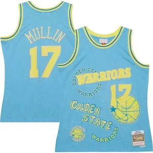 Chris Mullin Golden State Exquisite Warriors 1993/94 Swingman Sidewalk Sketch Jersey Light Blue
