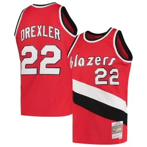 Clyde Drexler Portland Trail Blazers 1983/84 Hardwood Classics Swingman Jersey Red Refiné