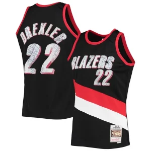 Clyde Drexler Portland Trail Blazers 1991/92 Hardwood Classics NBA 75th Anniversary Diamond Swingman Jersey Collectible Black