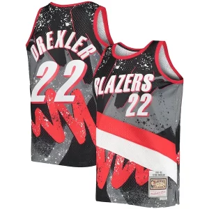 Clyde Drexler Portland Trail Blazers Hardwood Classics 1991/92 Hyper Hoops Swingman Jersey Personalisable Black