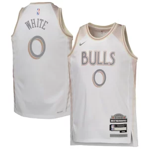 Coby White Chicago Bulls Nike Youth 2024/25 Swingman Player Jersey City Edition White Élégant