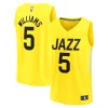 Cody Williams Utah Jazz 2024 NBA Draft Stylish Fast Break Player Jersey Icon Edition Yellow