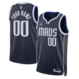 Dallas Mavericks Jordan Brand Unisex 2022/23 Confortable Swingman Custom Jersey Statement Edition Navy