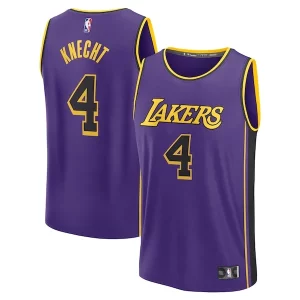 Dalton Knecht Los Vibrant Angeles Lakers Fast Break Replica Player Jersey Statement Edition Purple