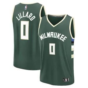 Damian Lillard Milwaukee Bucks Youth Fast Break Replica Incontournable Player Jersey Icon Edition Hunter Green