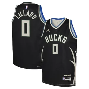 Damian Lillard Haut de gamme Milwaukee Bucks Jordan Brand Youth Swingman Jersey Statement Edition Black