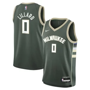 Damian Lillard Milwaukee Bucks Confortable Nike Youth Swingman Jersey Icon Edition Hunter Green