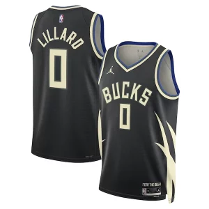Damian Lillard Milwaukee Bucks Jordan Brand Unisex Swingman Player Jersey Statement Edition Black Premium