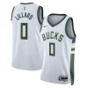 Damian Lillard Milwaukee Bucks Nike Classique Unisex Fear The Deer Swingman Player Jersey Association Edition White