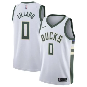 Damian Lillard Milwaukee Bucks Nike Collectible Unisex Swingman Player Jersey Association Edition White
